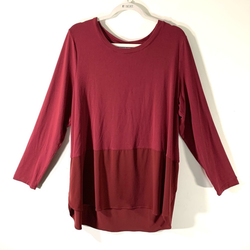 Belle Kim Gravel Modal Wine Chiffon Hem Tunic 2/$35
